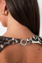 Cotton Woven Sleeveless Top Leopard Print Sexy Spring/Summer