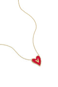 Collana con cuore rosso pendente