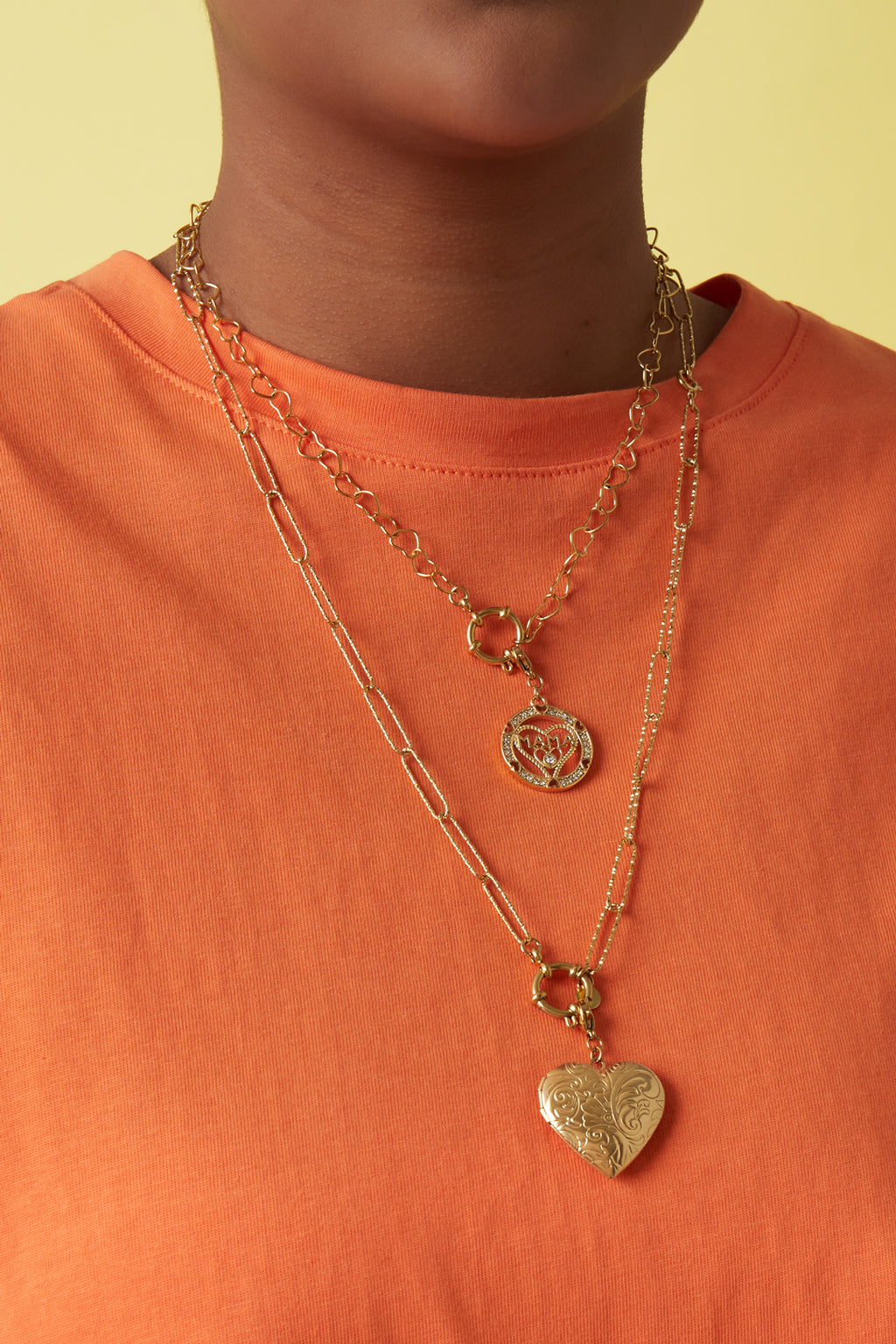 Collana e bracciale 2 in 1 con maglie testurizzate