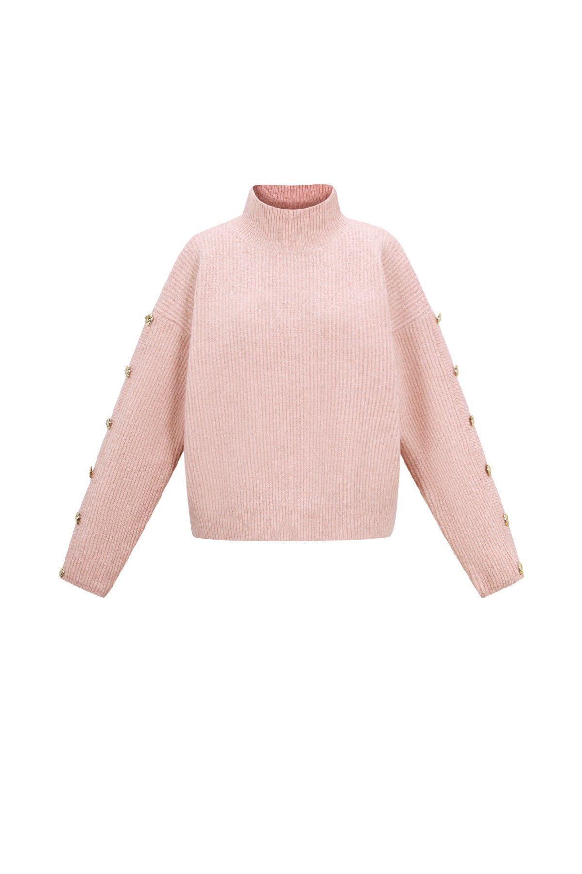 Maglione Donna in Poliestere Tessuto Collo Alto Casual Colore Puro