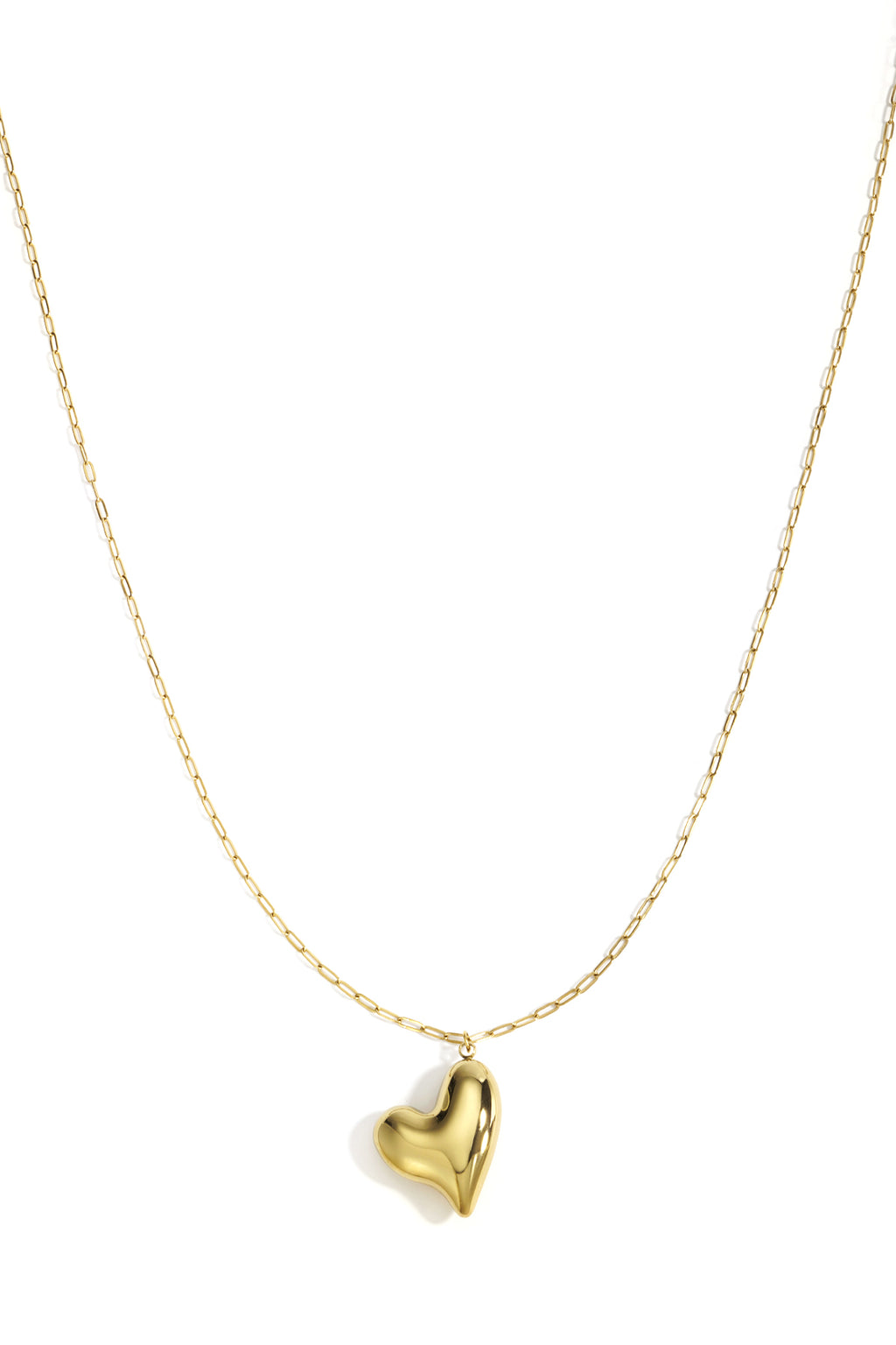 Collane lunghe in acciaio inossidabile con cuore, casual, quotidiane, semplici, gioielli da donna