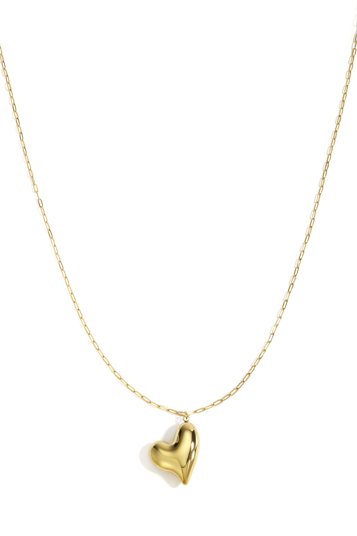 Collane lunghe in acciaio inossidabile con cuore, casual, quotidiane, semplici, gioielli da donna