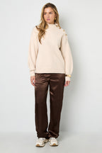 Maglione Donna in Fibra di Poliestere Intrecciata Stile Casual Colore Puro