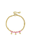 Bracciale doppio con perline e ciondoli a forma di cuore