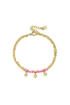 Bracciale doppio con perline e ciondoli a forma di cuore