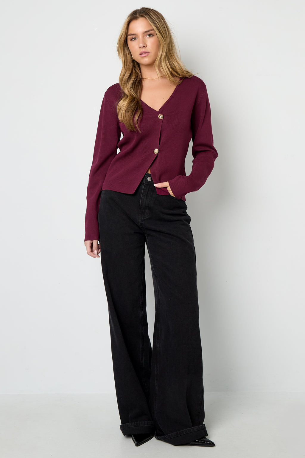Viscosa Maglia Cardigan Donna Casual Colore Puro Autunno/Inverno