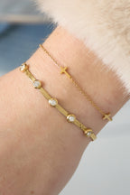Braccialetti a catena in acciaio inossidabile con croce, casual, quotidiani, semplici, gioielli da donna
