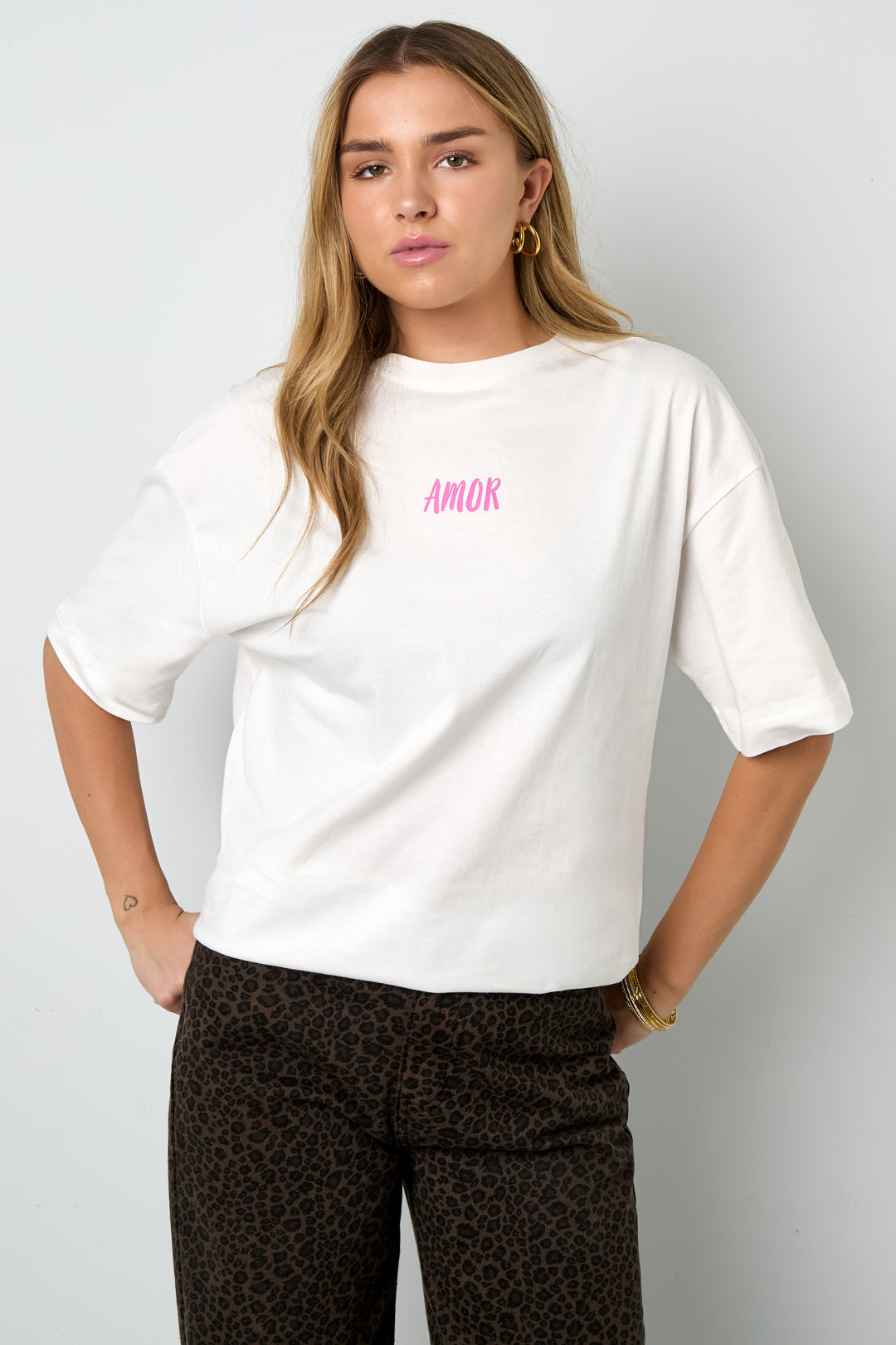 Cotone Maglia T-shirt Donna Casual Lettere