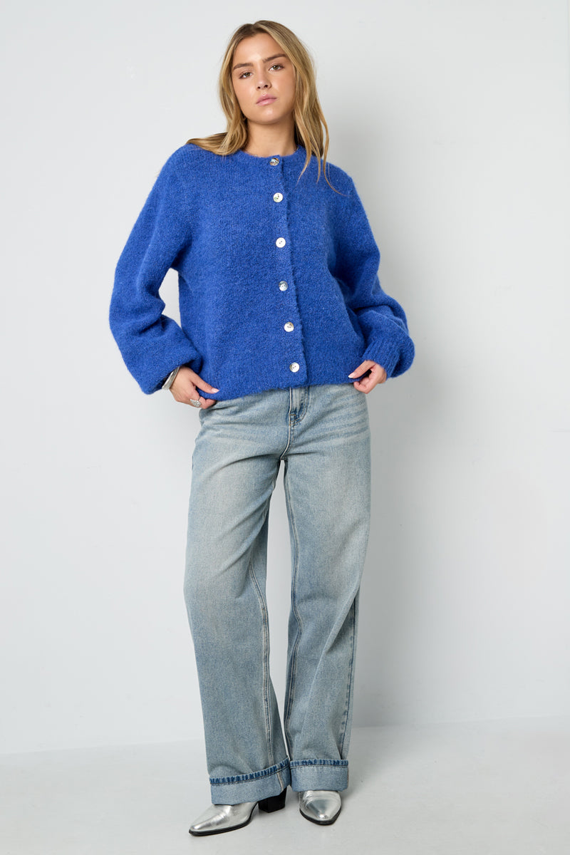 Cardigan Donna Intrecciato Fibra di Poliestere Casual Colore Puro Autunno/Inverno
