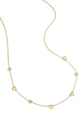 Collana con ciondoli a cuore e diamanti - acciaio inossidabile