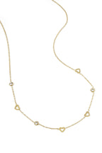 Collana con ciondoli a cuore e diamanti - acciaio inossidabile