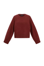 Maglioni in Fibra di Poliestere Tessuto Donna Stile Casual Colore Puro Autunno/Inverno