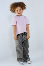 Cotone Maglietta Bambino Casual Design Cuore Ricamato