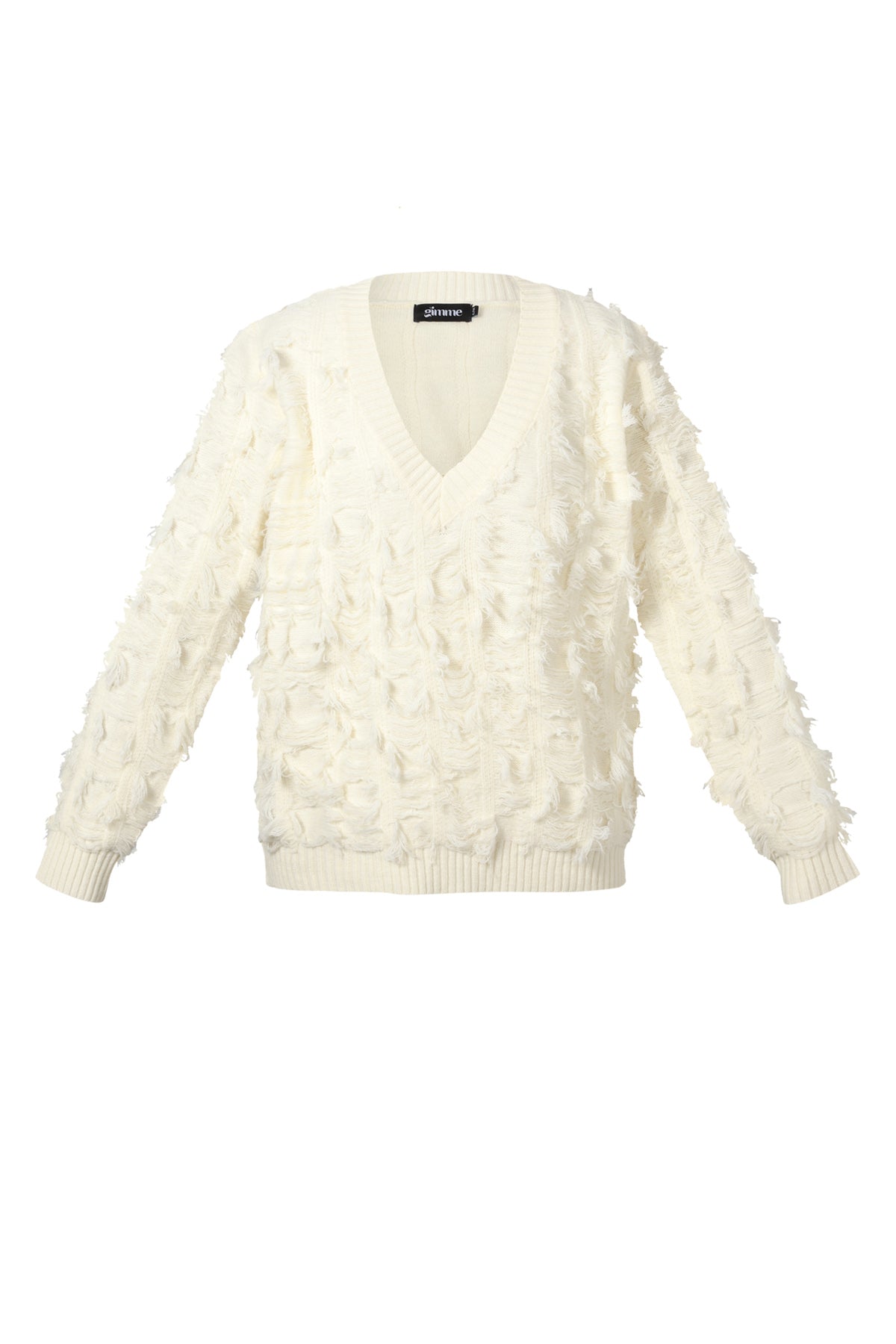 Maglione a V con frange