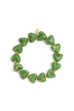 Bracciale elastico con perline a forma di cuore