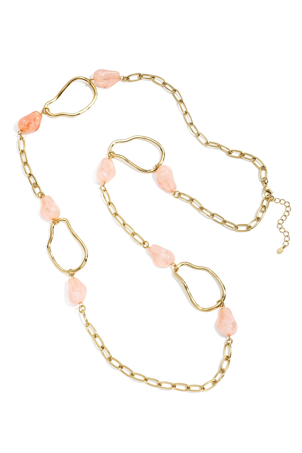 Collana lunga con perline di varie forme e dimensioni