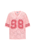 Woven Polyester Fiber Maglietta Donna Sporty Color Clash