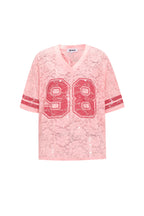 Woven Polyester Fiber Maglietta Donna Sporty Color Clash