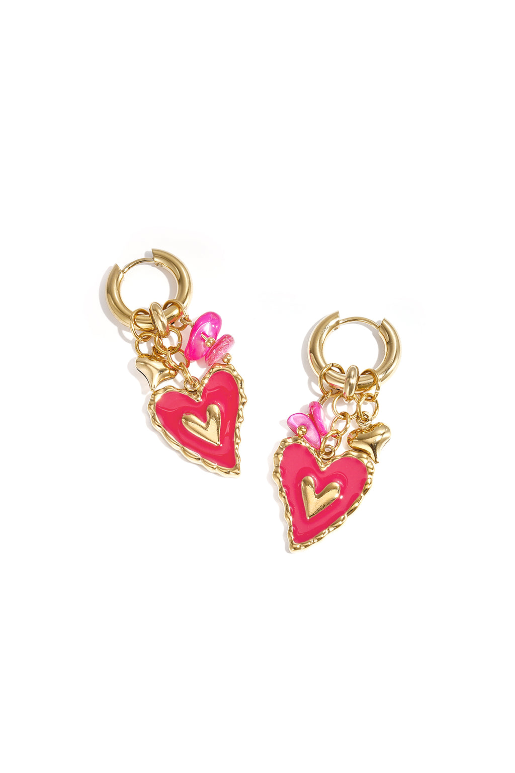 Orecchini pendenti in acciaio inossidabile a forma di cuore, dolce San Valentino, serie romantica, gioielli da donna