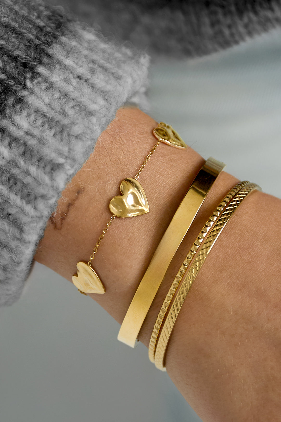 Braccialetti con ciondoli a forma di cuore, casual, quotidiani, semplici, gioielli da donna