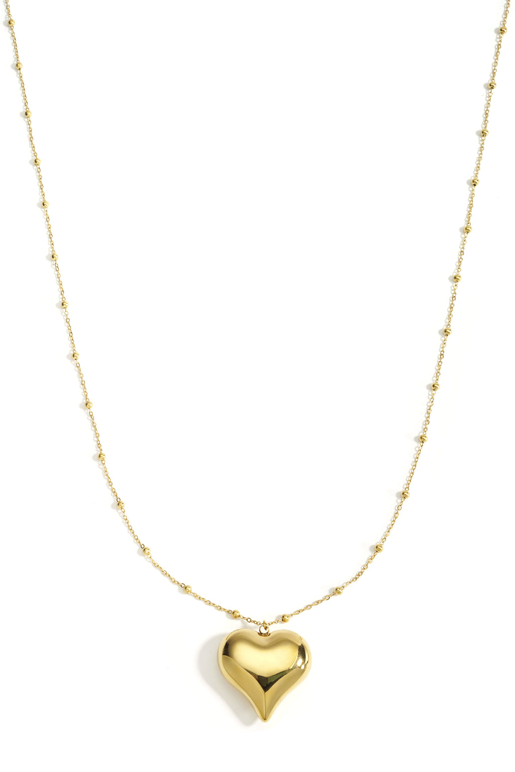 Collane lunghe in acciaio inossidabile con cuore, casual, quotidiane, semplici, gioielli da donna