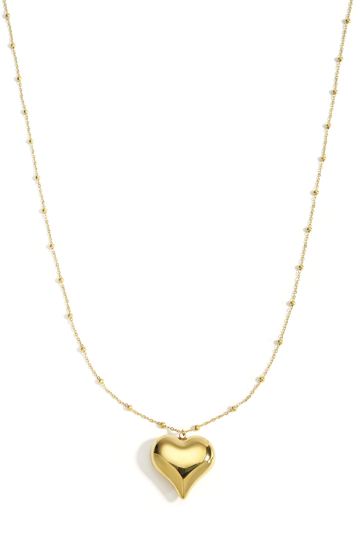 Collane lunghe in acciaio inossidabile con cuore, casual, quotidiane, semplici, gioielli da donna