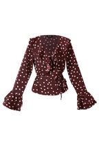 Camicia Donna in Fibra di Poliestere Tessuta Elegante a Puntini