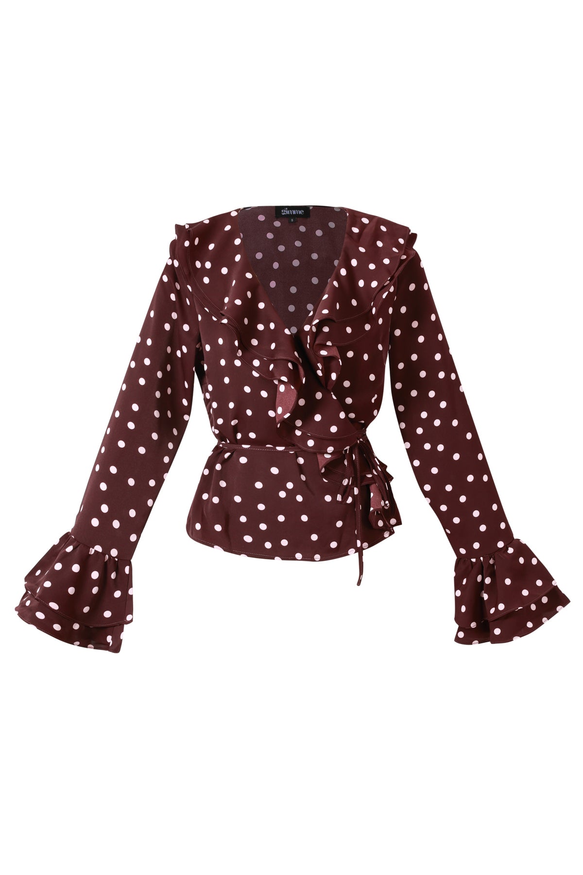Camicia Donna in Fibra di Poliestere Tessuta Elegante a Puntini