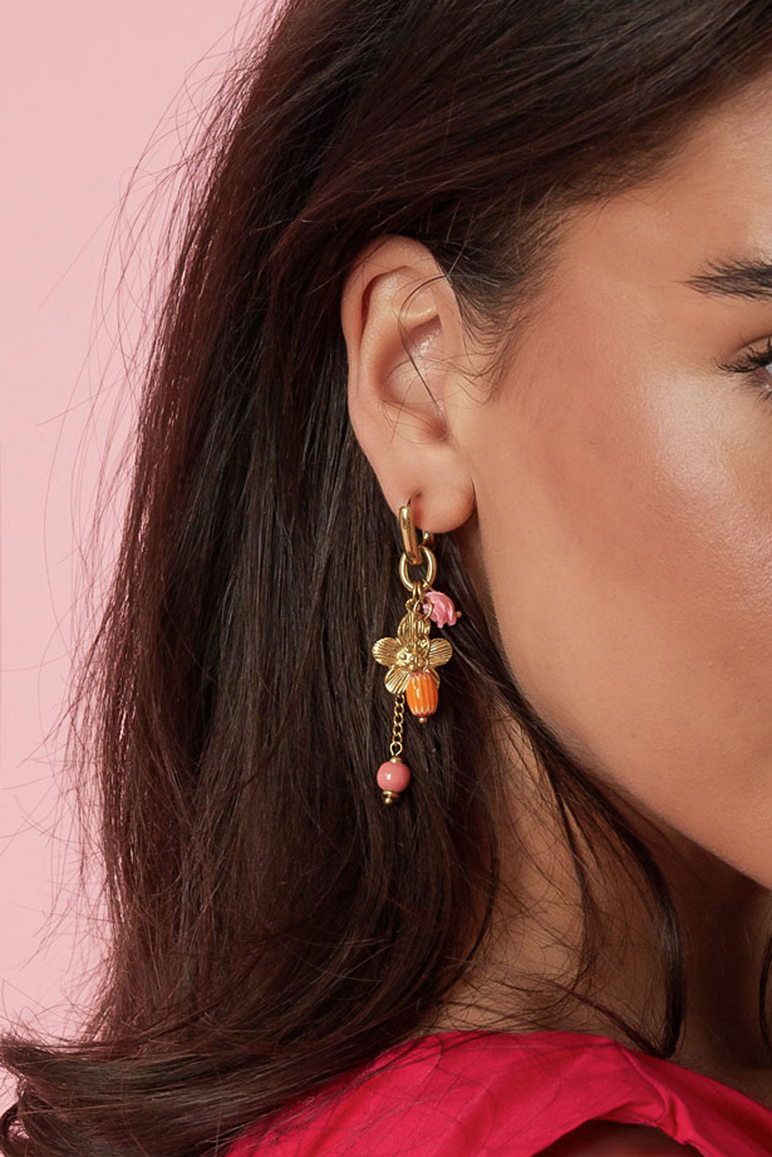 Orecchini pendenti in acciaio inossidabile con fiori, casual, quotidiani, romantici, gioielli da donna