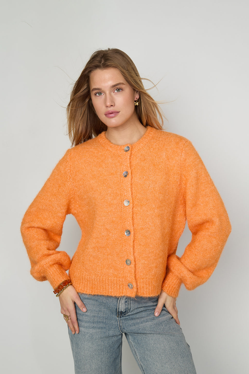 Cardigan Donna Intrecciato Fibra di Poliestere Casual Colore Puro Autunno/Inverno