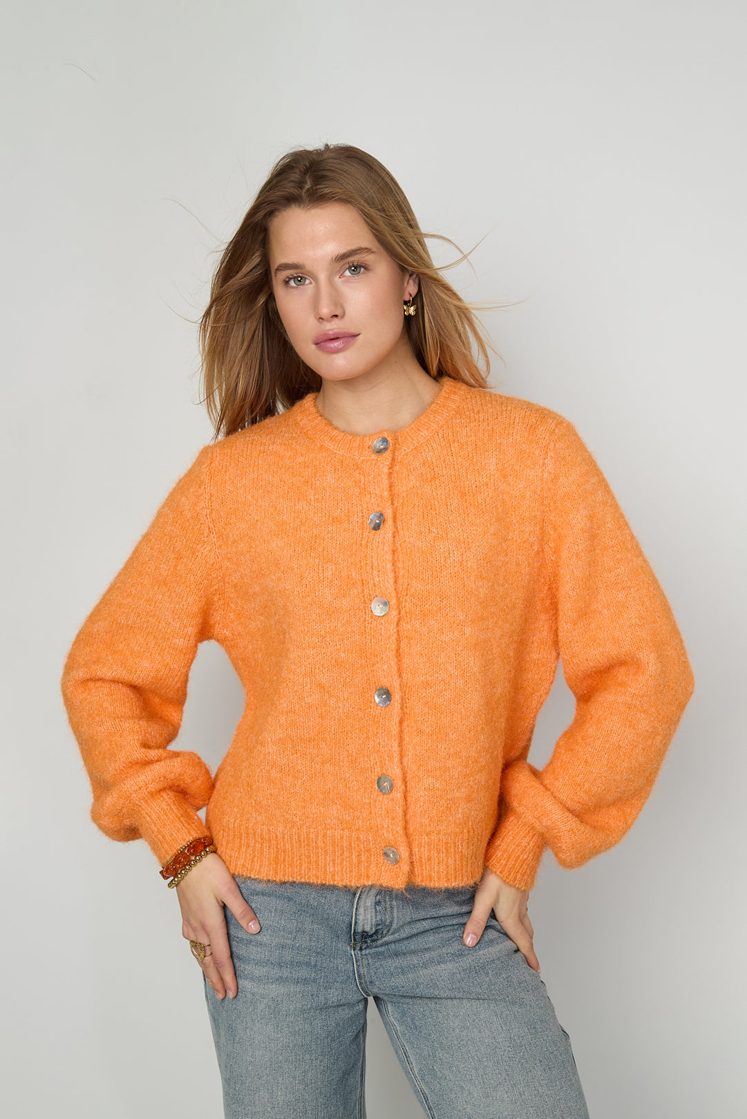 Cardigan Donna Intrecciato Fibra di Poliestere Casual Colore Puro Autunno/Inverno