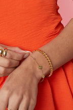 Bracciale con trifogli e pietre colorate