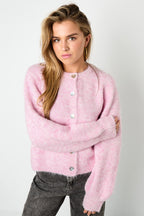 Cardigan Donna Intrecciato Fibra di Poliestere Casual Colore Puro Autunno/Inverno