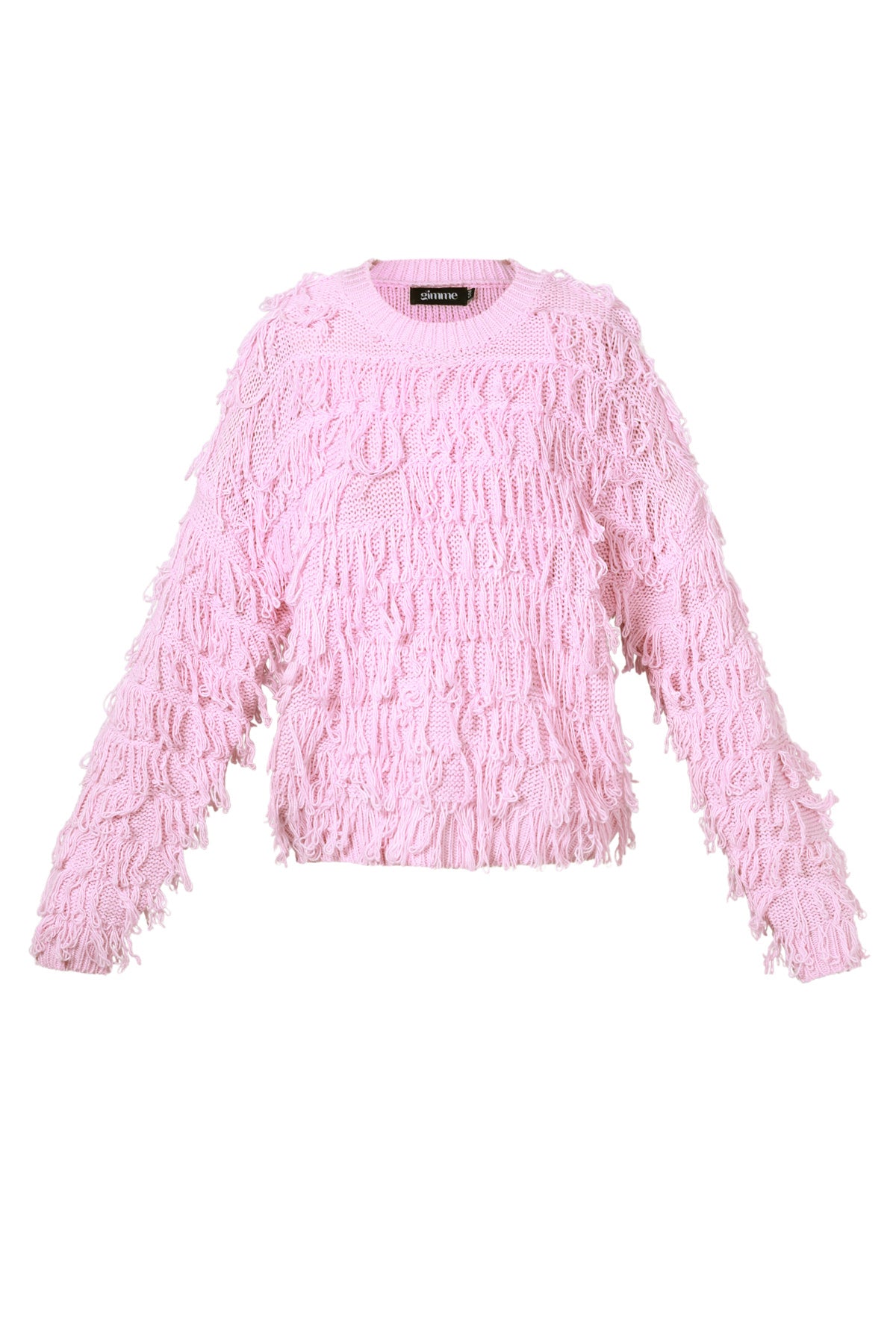 Maglione lavorato a maglia con frange