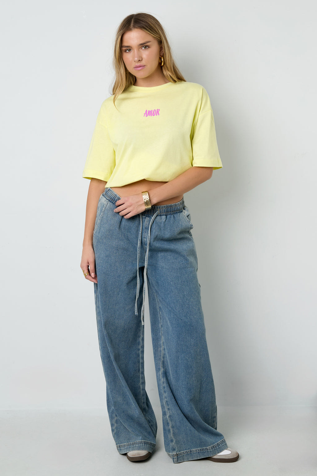 Cotone Maglia T-shirt Donna Casual Lettere