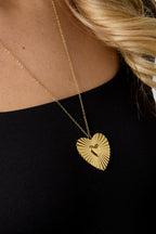 Collane con ciondolo in acciaio inossidabile a forma di cuore, casual, quotidiane, semplici, gioielli da donna