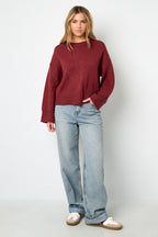 Maglioni in Fibra di Poliestere Tessuto Donna Stile Casual Colore Puro Autunno/Inverno