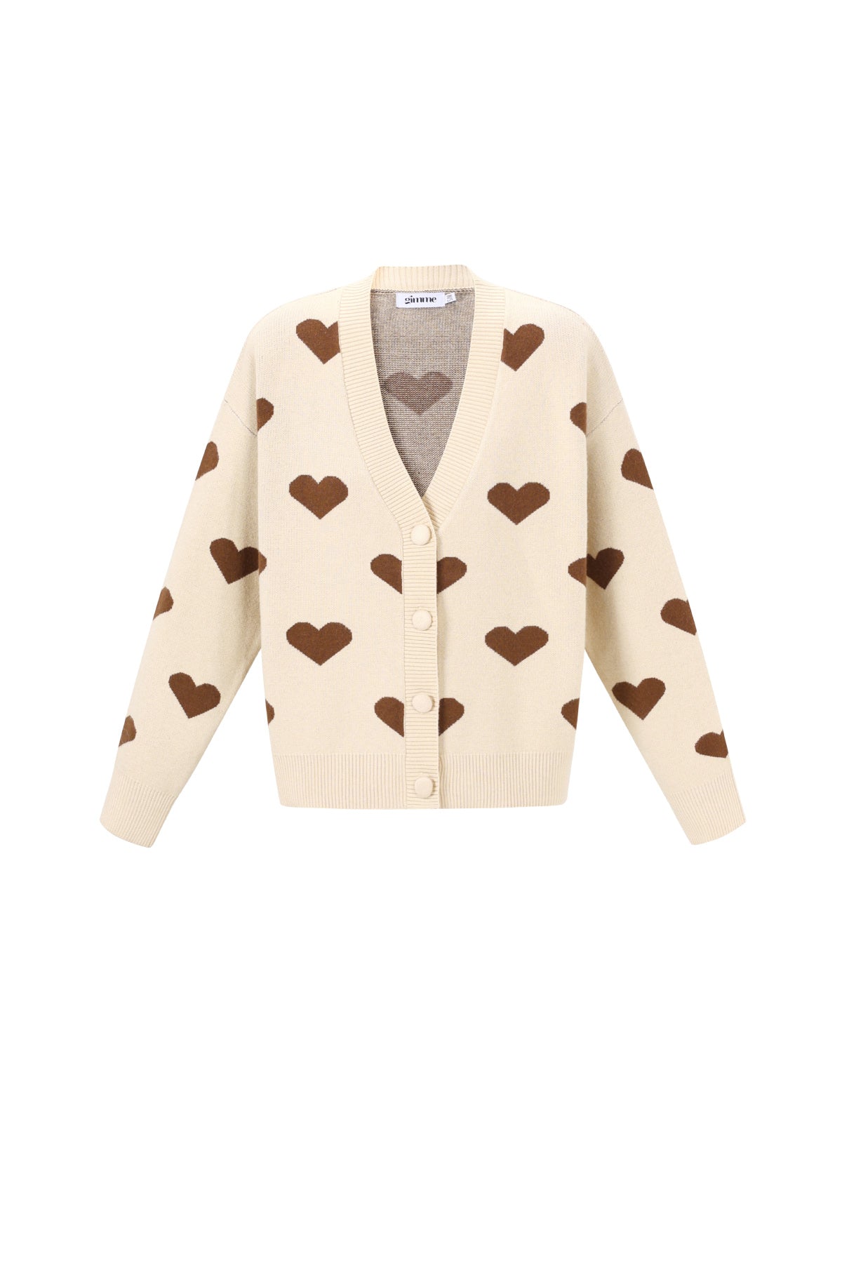 Viscosa Maglia Cardigan Donna Carino Motivo Cuore Autunno/Inverno