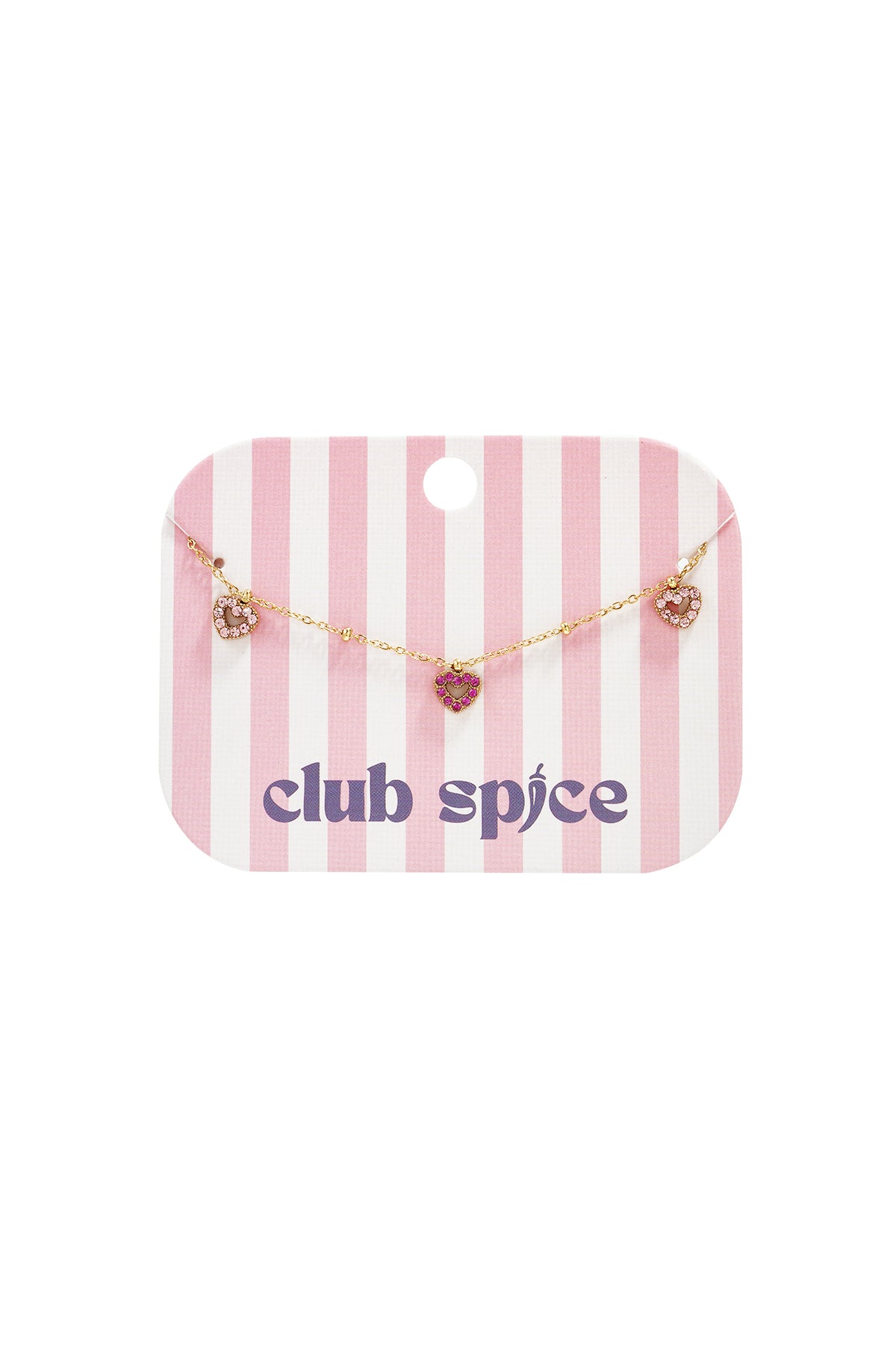 Bracciale con pietre rosa nei cuori