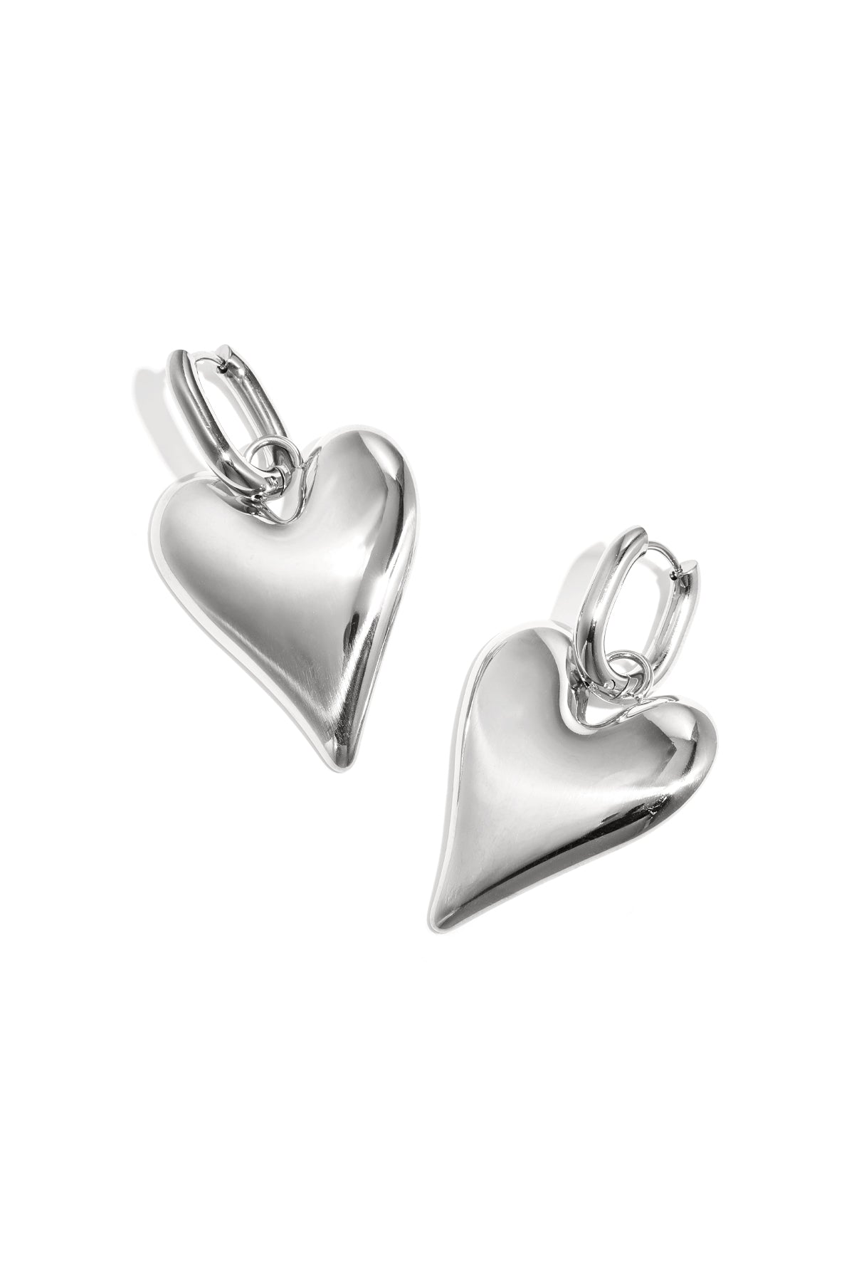 Orecchini pendenti in acciaio inossidabile a forma di cuore, casual, quotidiani, semplici, da donna