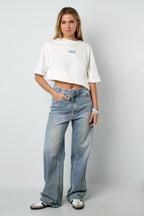 Cotone Maglia T-shirt Donna Casual Lettere