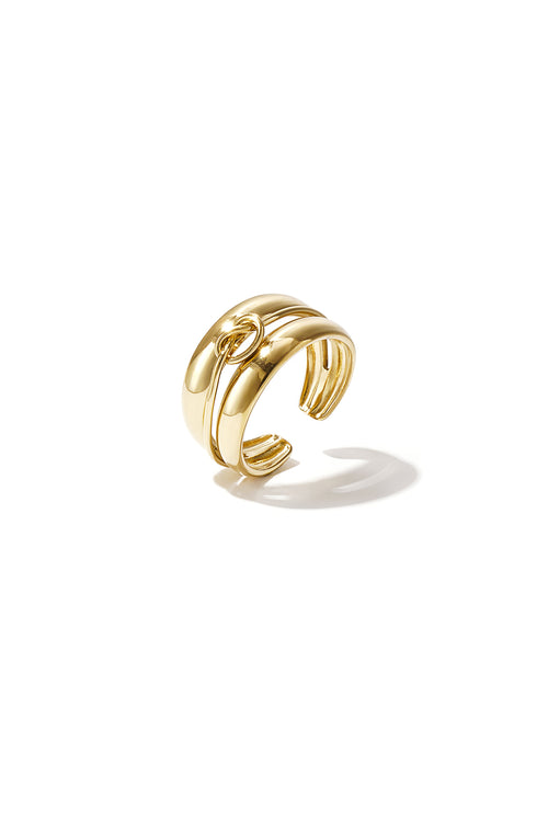 Anello a strati con dettaglio intrecciato minimalista