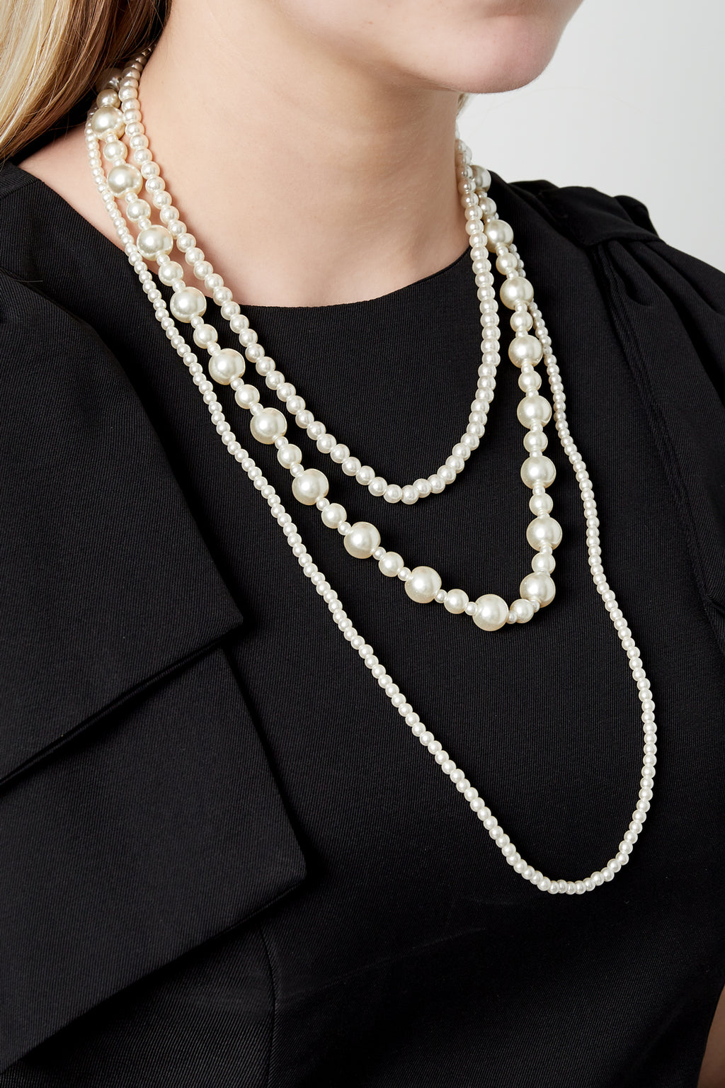 Collana a strati con perle miste