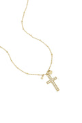 Collana con pendente a croce decorato e ciondoli