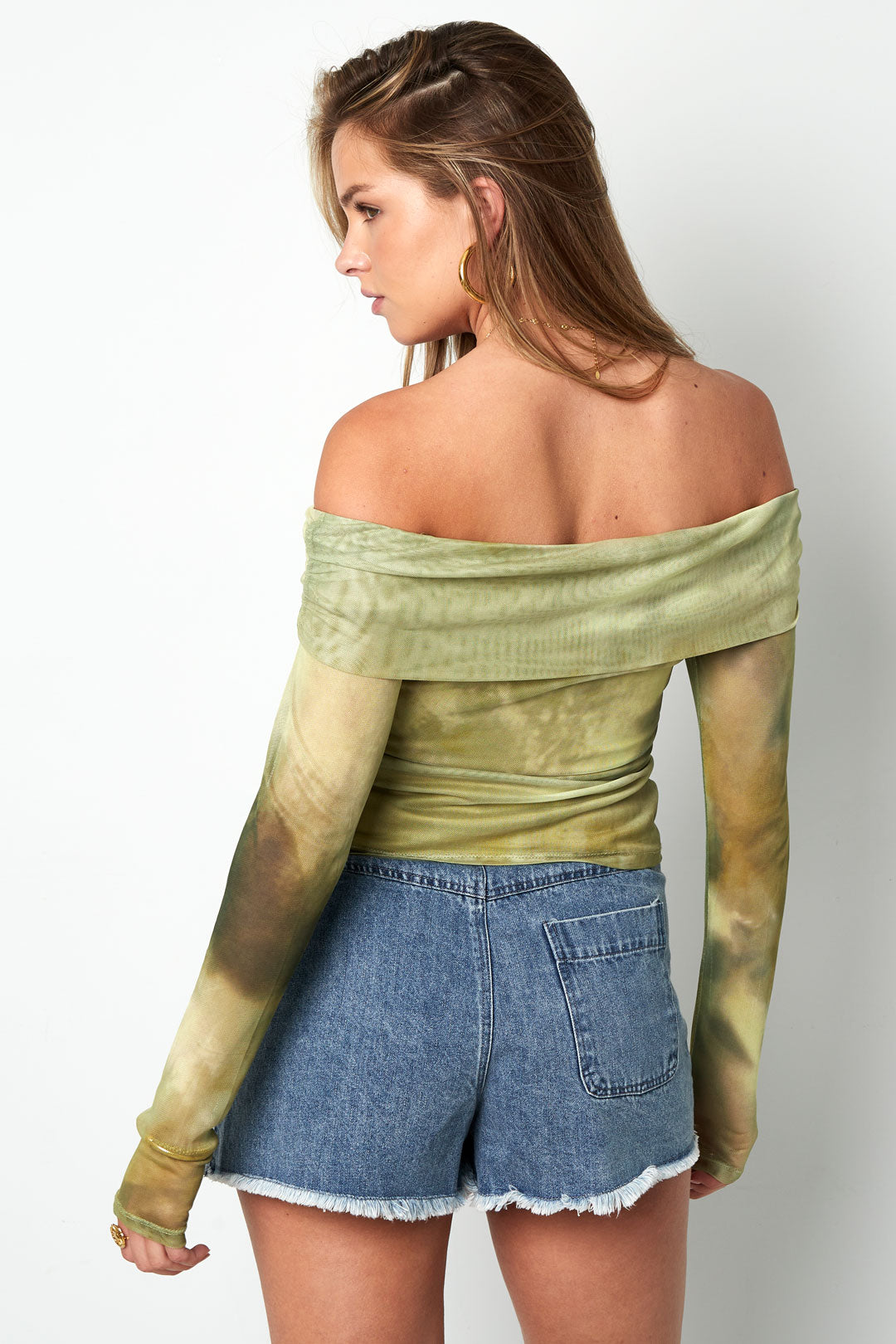 Tessuto Poliestere Donna Top Maniche Lunghe Elegante Colore Puro Primavera/Estate