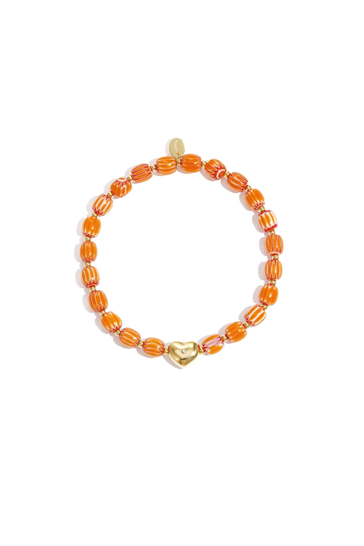 Bracciale di perline con centrotavola a forma di cuore