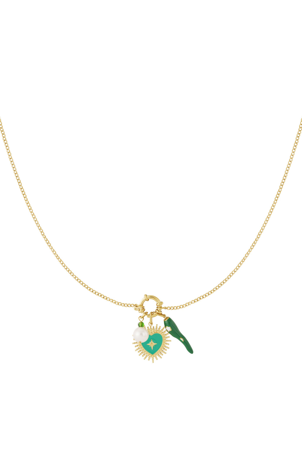 Collana fai da te con cuore verde